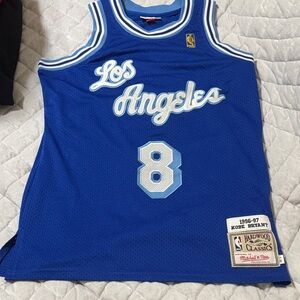 Mitchell & Ness Royal Blue Los Angeles #8 Hardwood Classics Jersey